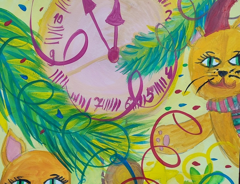 В студии изобразительного искусства «Радуга» (педагог Кравцова Алёна Николаевна) прошёл детский творческий конкурс "Новогодние зарисовки".